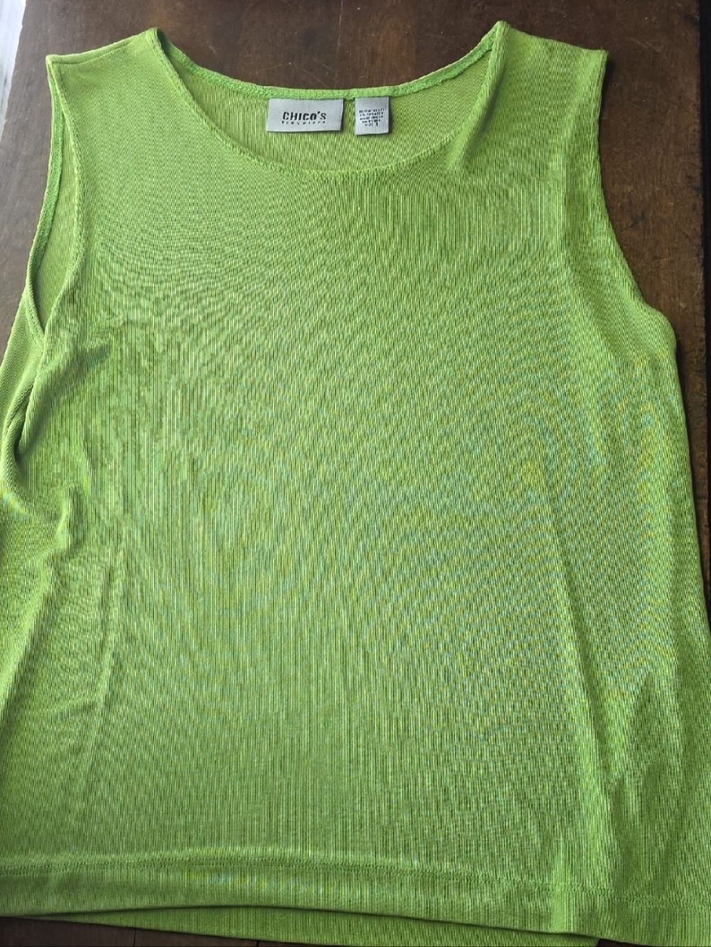 Chico's Lime Green Sleeveless Knit Tank Top